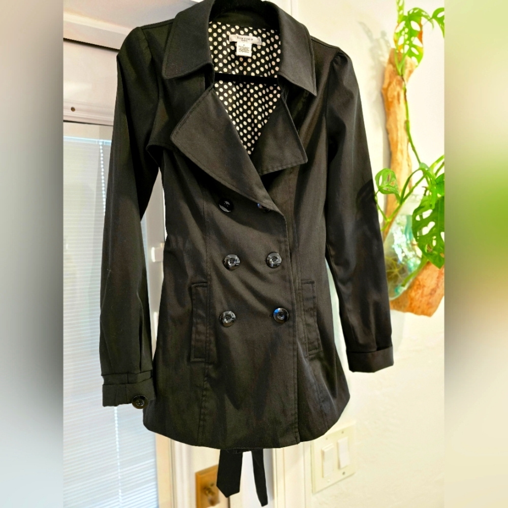 Vertigo Paris Black Trench Coat Size Small